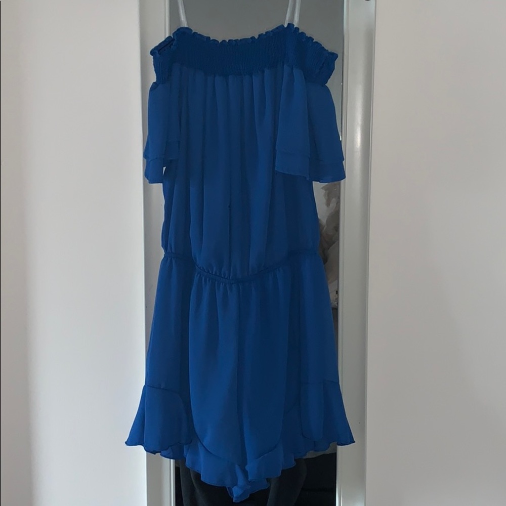 Blue Off the shoulder romper